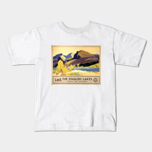 Vintage British Travel Poster: The English Lakes Kids T-Shirt